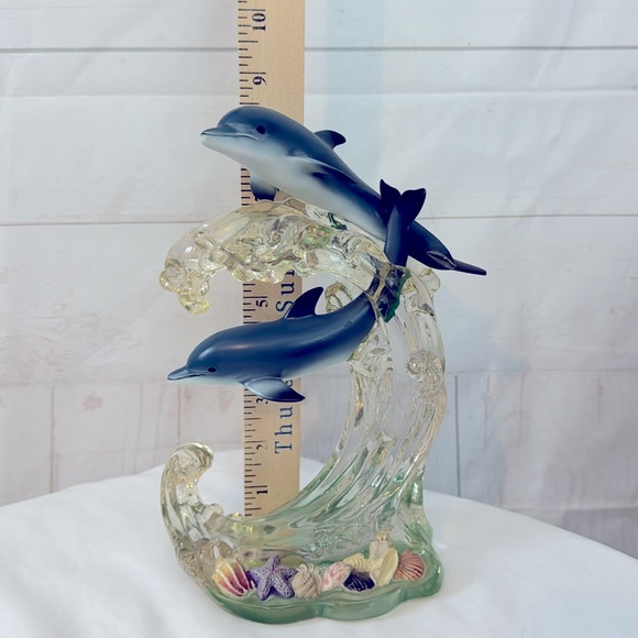 Lenox 2000 Acrylic Wave Dancer Dolphins Statue Figurine - Picture 10 of 10